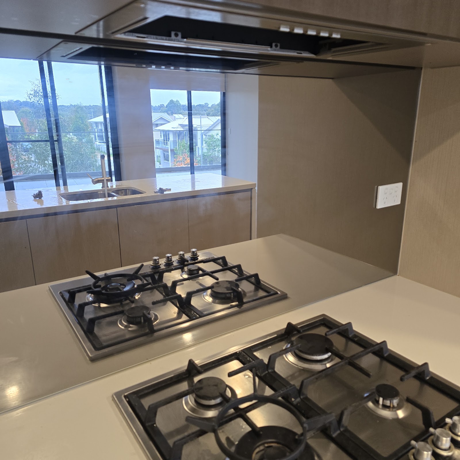 Kitchen cooktop with view