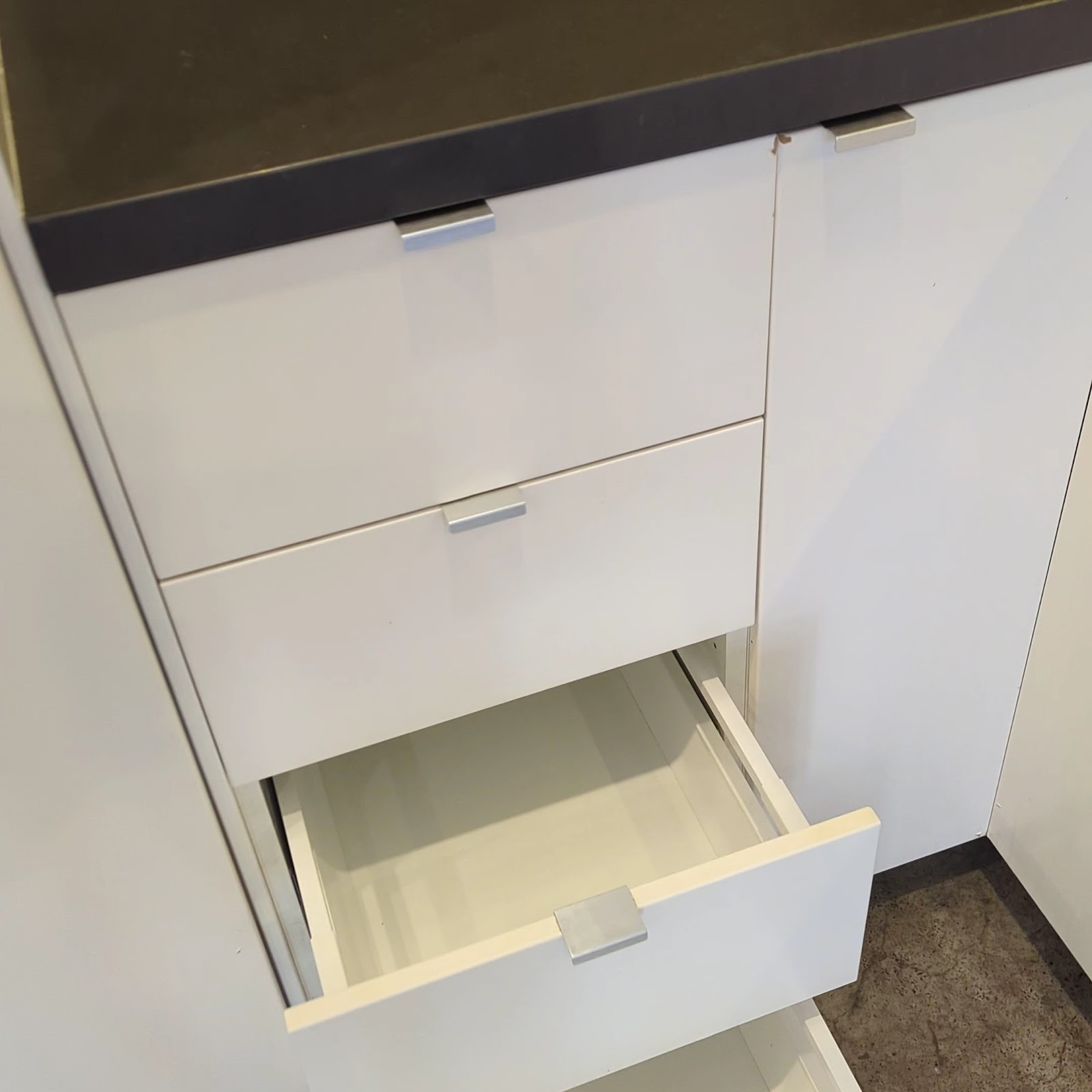 Cabinet drawer after clean