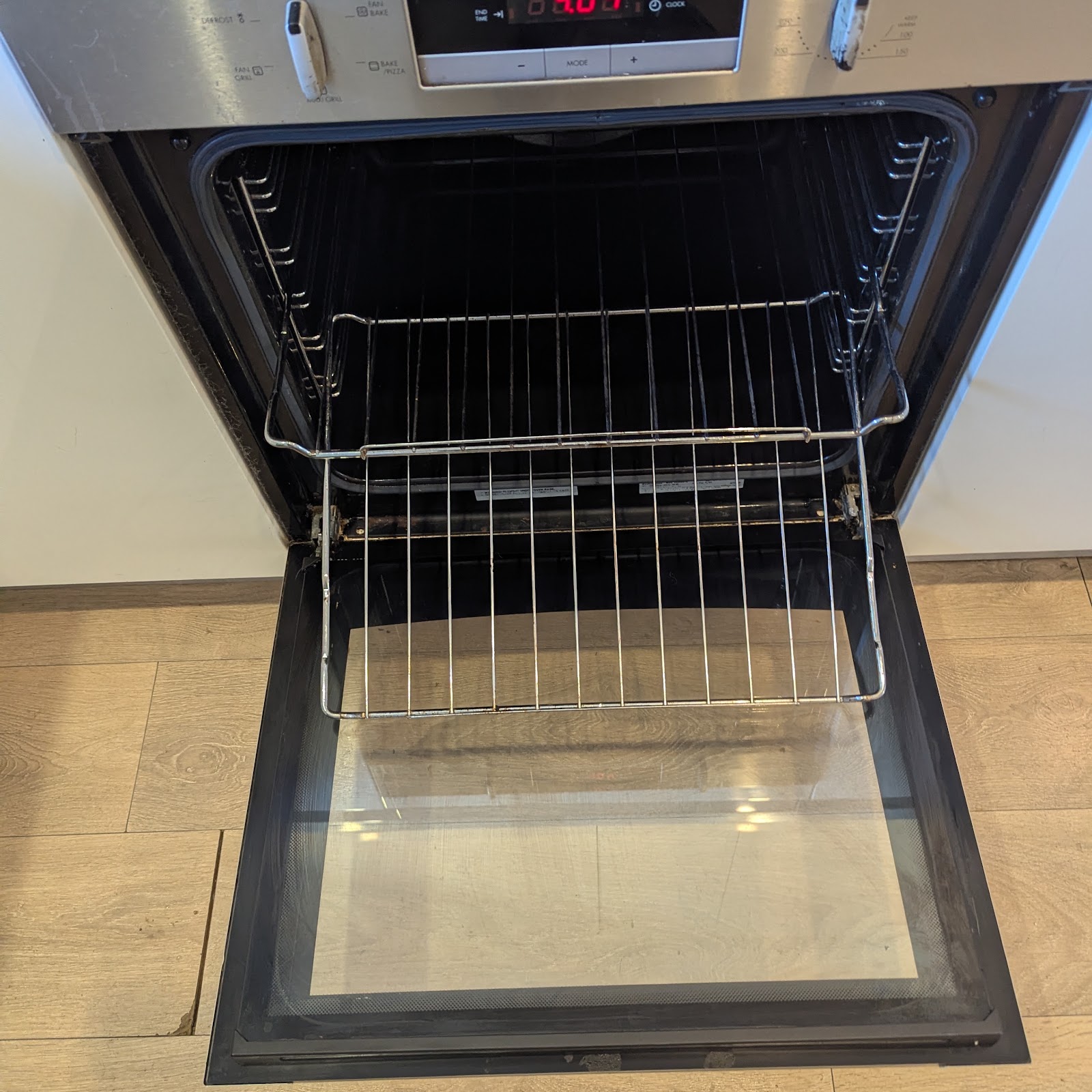 Oven interior after clean